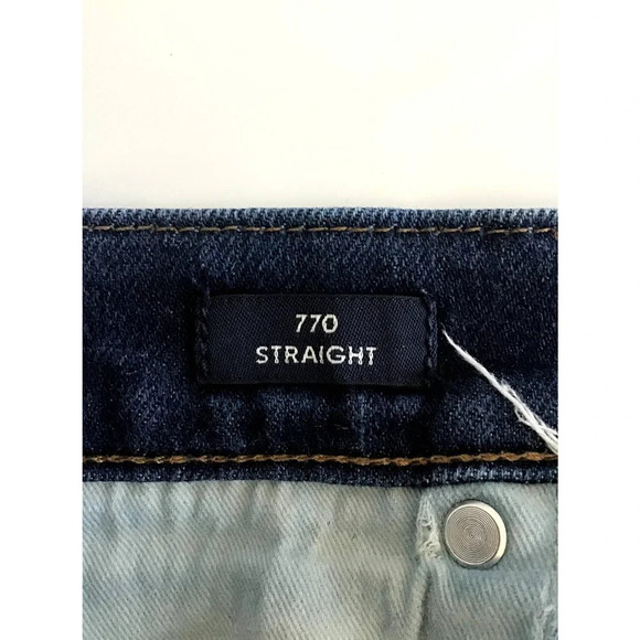 J.Crew Womens Size 34 770 Straight Dark Jean(FLAWS)CROTCH,POCKET - Picture 12 of 14